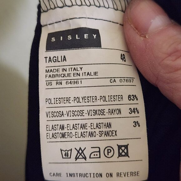 Sisley Italy Black 3 Piece Career Suit Size 12(48) - Picture 12 of 12